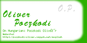 oliver poczkodi business card